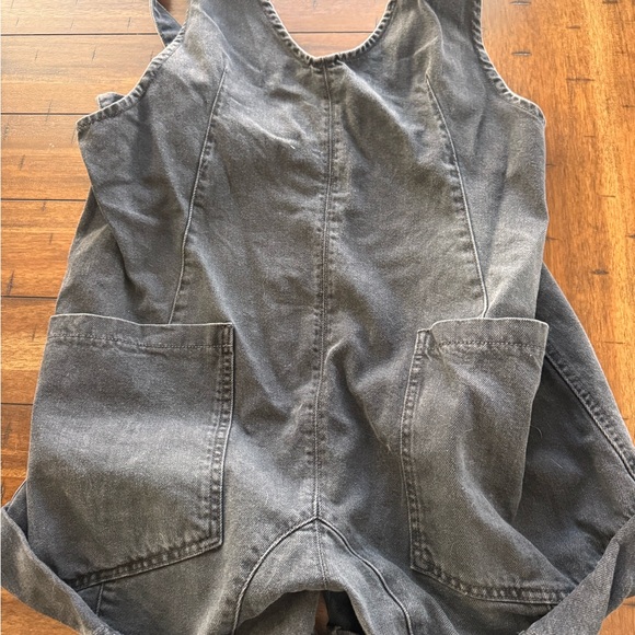 We The Free High Roller Short Overalls Black Size S | Free People Denim - Picture 3 of 4